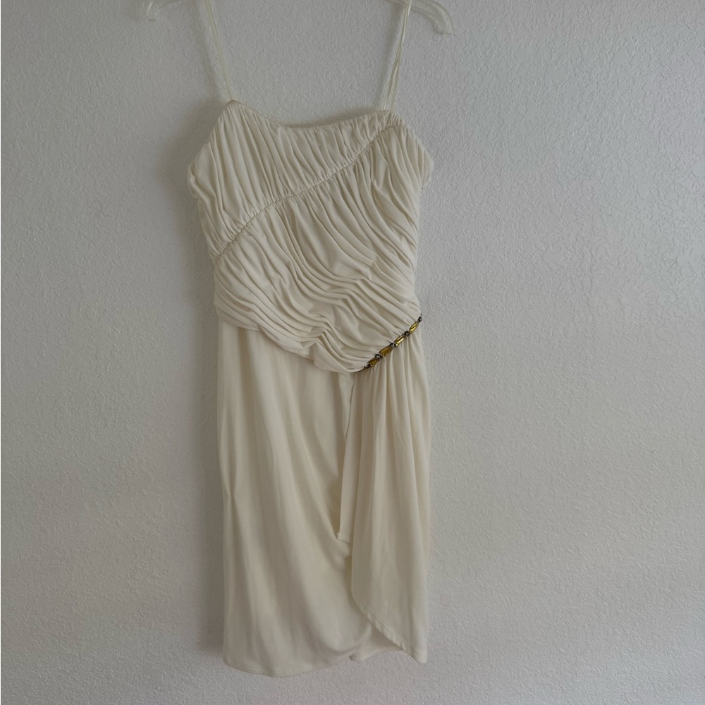 Max & Cleo white Ruched Asymmetrical dress
